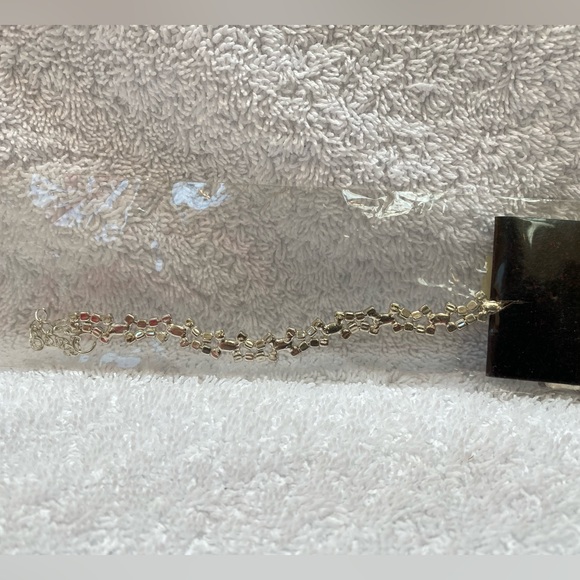 NIP Sparkly Silver Tone Clear & Royal Blue Rhinestone Bracelet - Picture 4 of 9